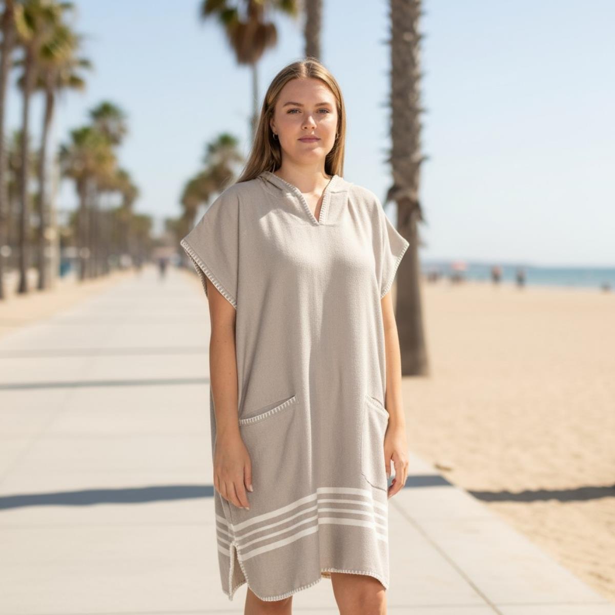 Krem Sultan Poncho Taupe
