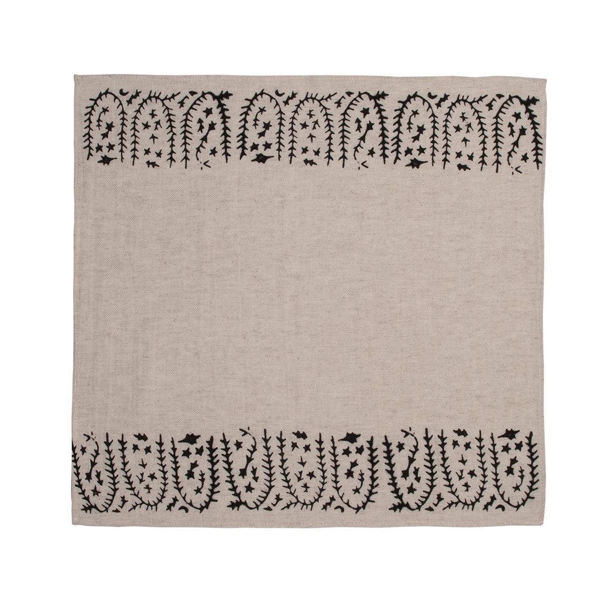 Tulip Napkin Natural - Black