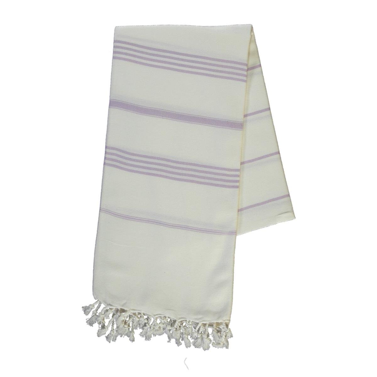 Leyla Peshtemal White - Light Lilac