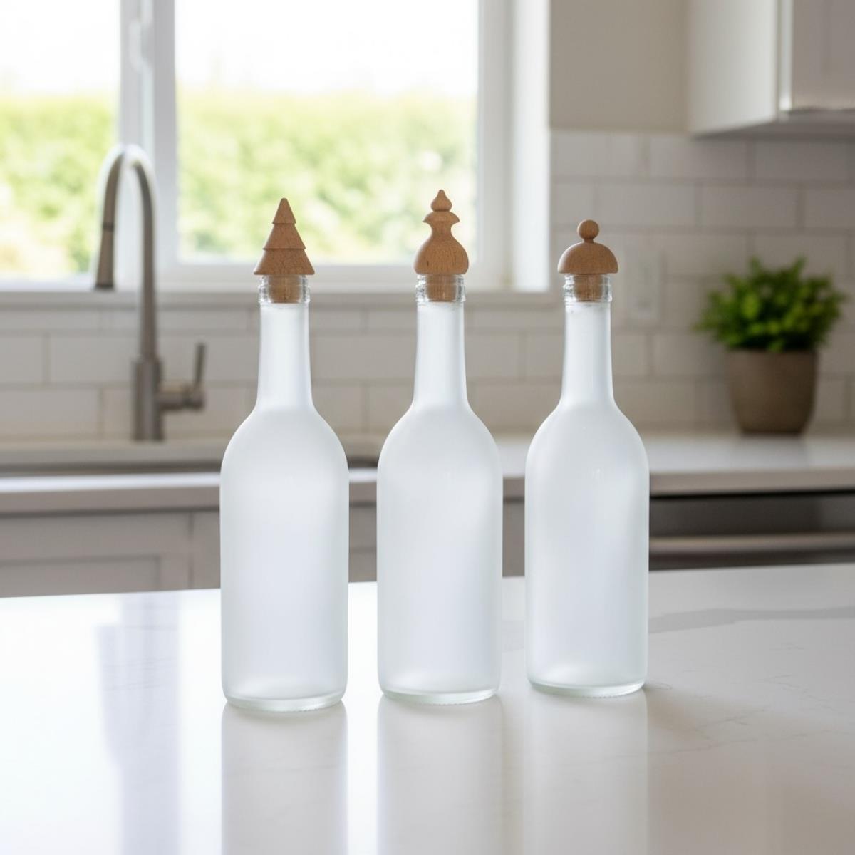 Solid Wood Mixed Bottle Cap 3 Way Set Home Accessories Natural