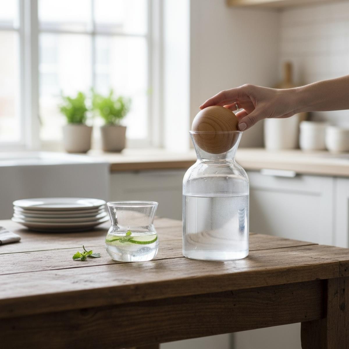 Solid Wood Sphere Karaf / Bottle / Jug Cover Home Accessories Natural