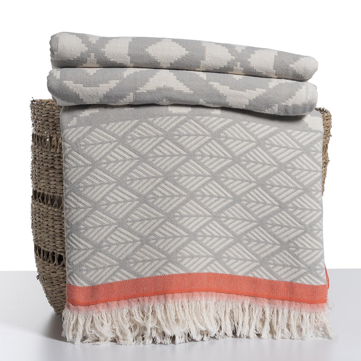 May Throw Light Grey - Coral