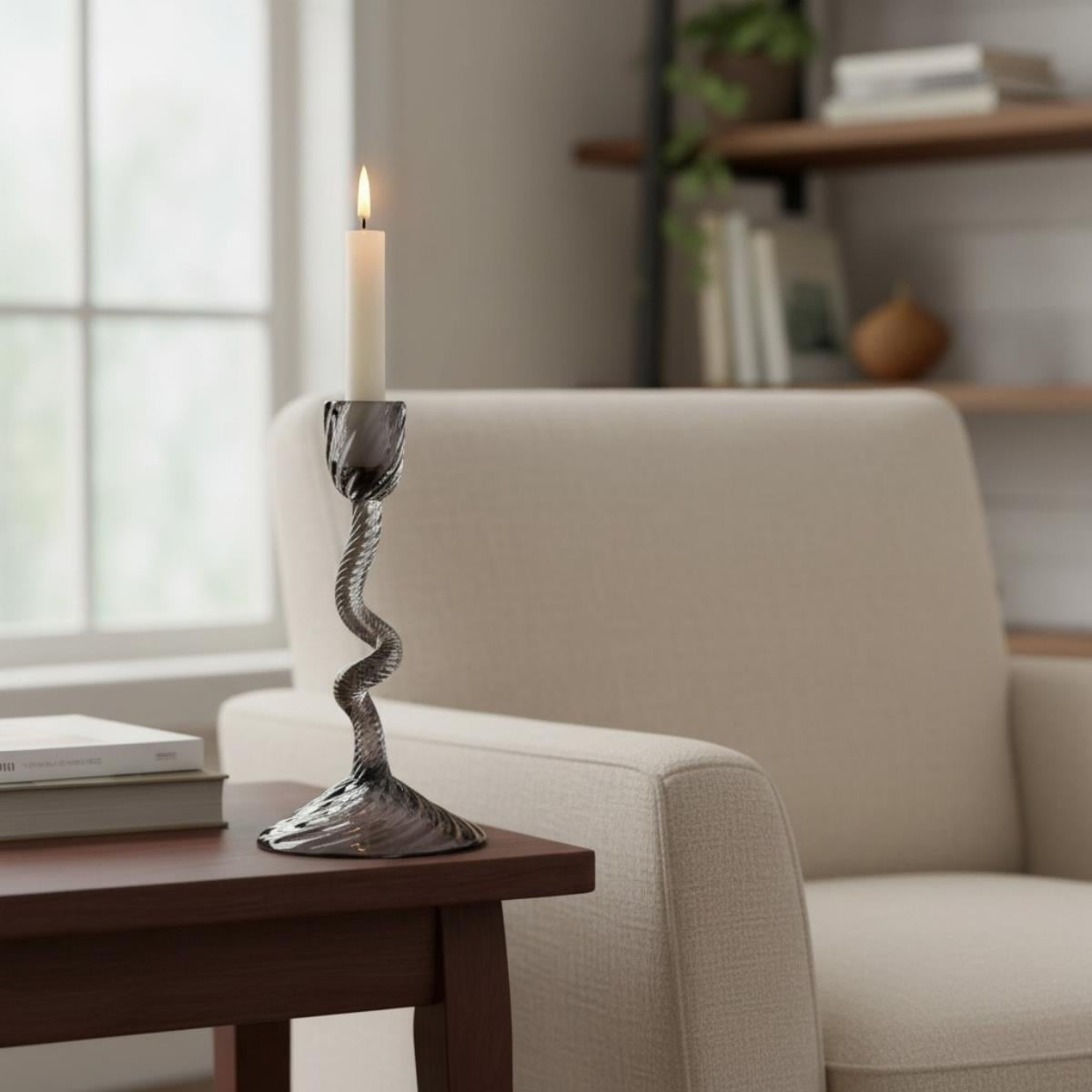 Obje Şamdan Mürdüm Ev Aksesuarı Doğaçlama 01