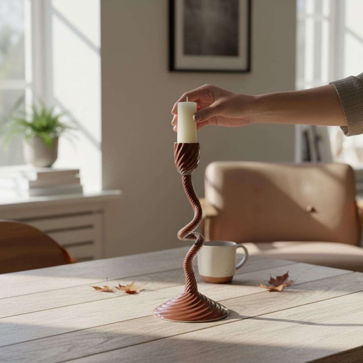 Obje Şamdan Tarçın Ev Aksesuarı Doğaçlama 01