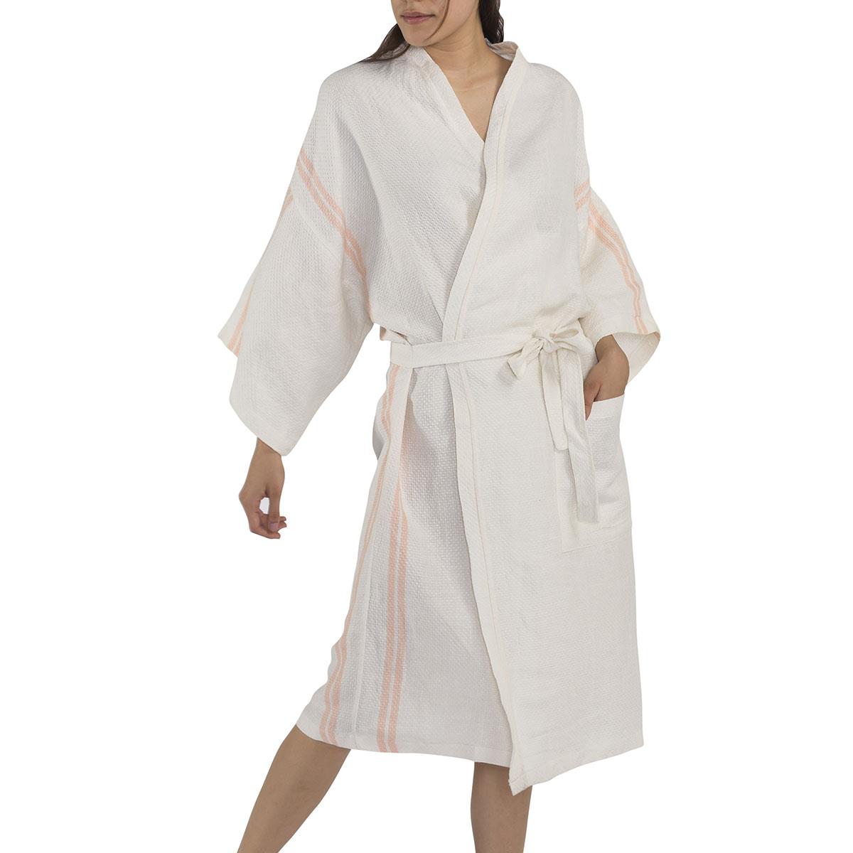 Honeycomb Dressing Gown Ecru - Melon
