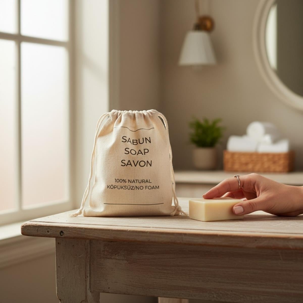 Soap Bag Home Accessories Natural