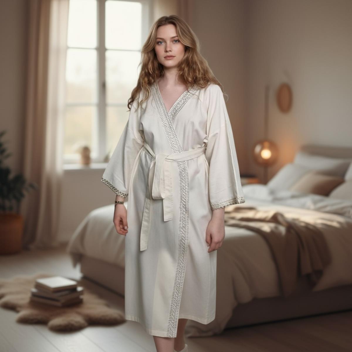 Satin Caftan Natural