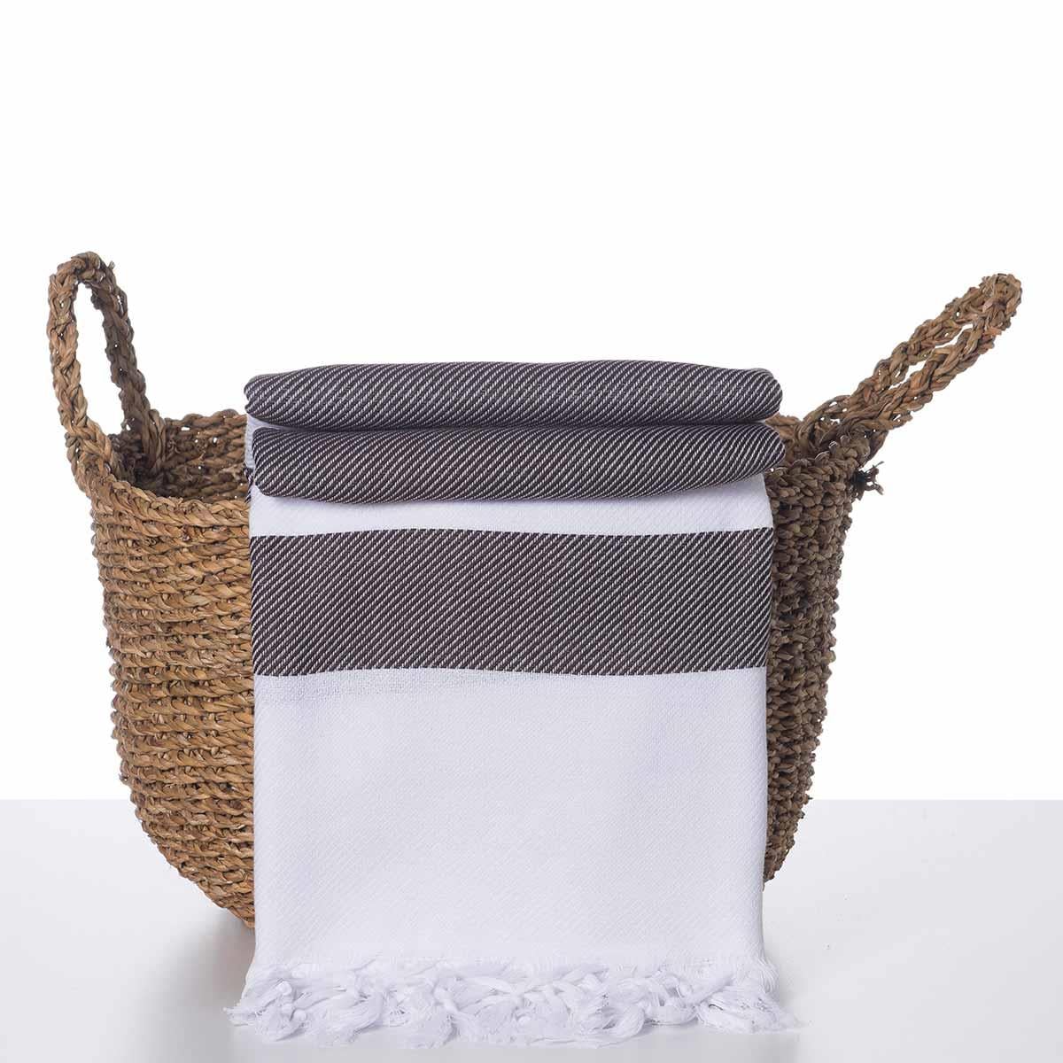 Soho Throw White - Brown