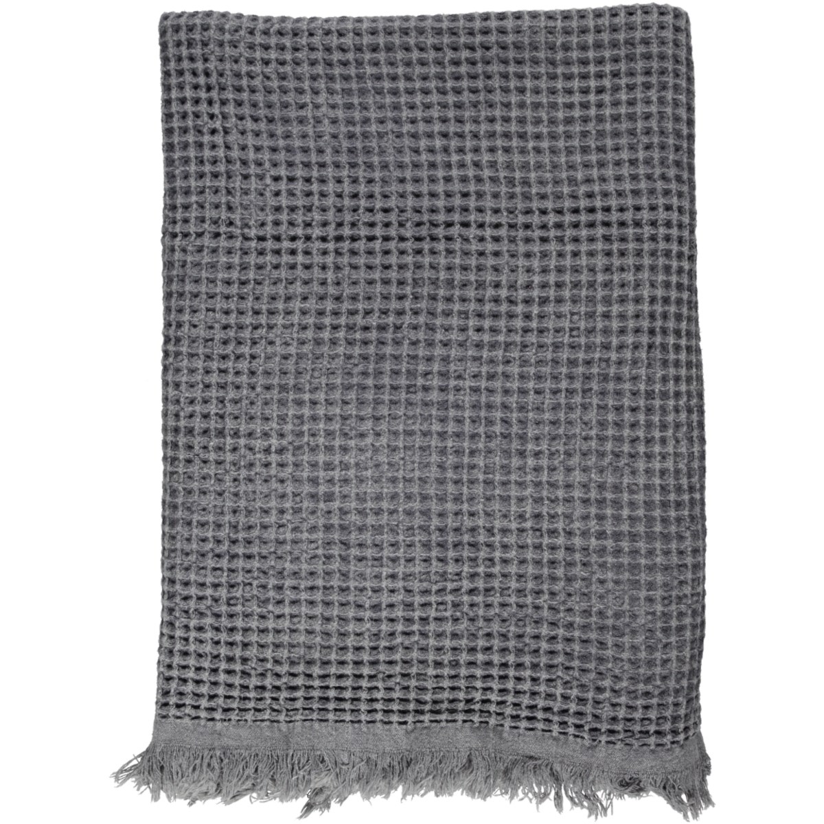 Stone Waffle Throw Dark Grey