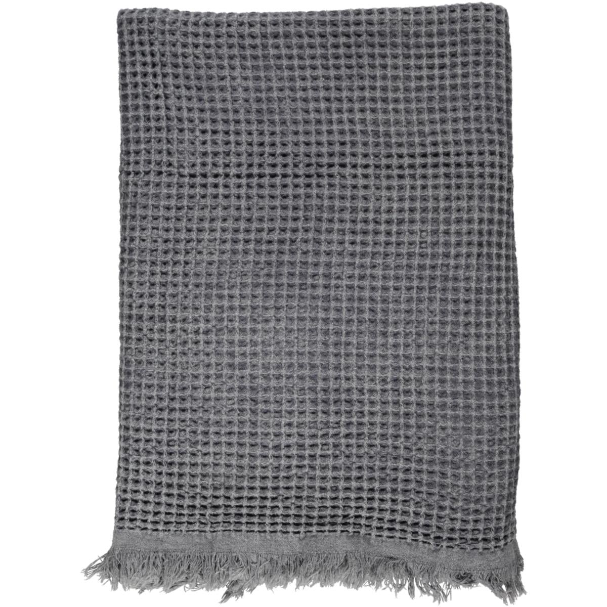 Stone Waffle Throw Dark Grey