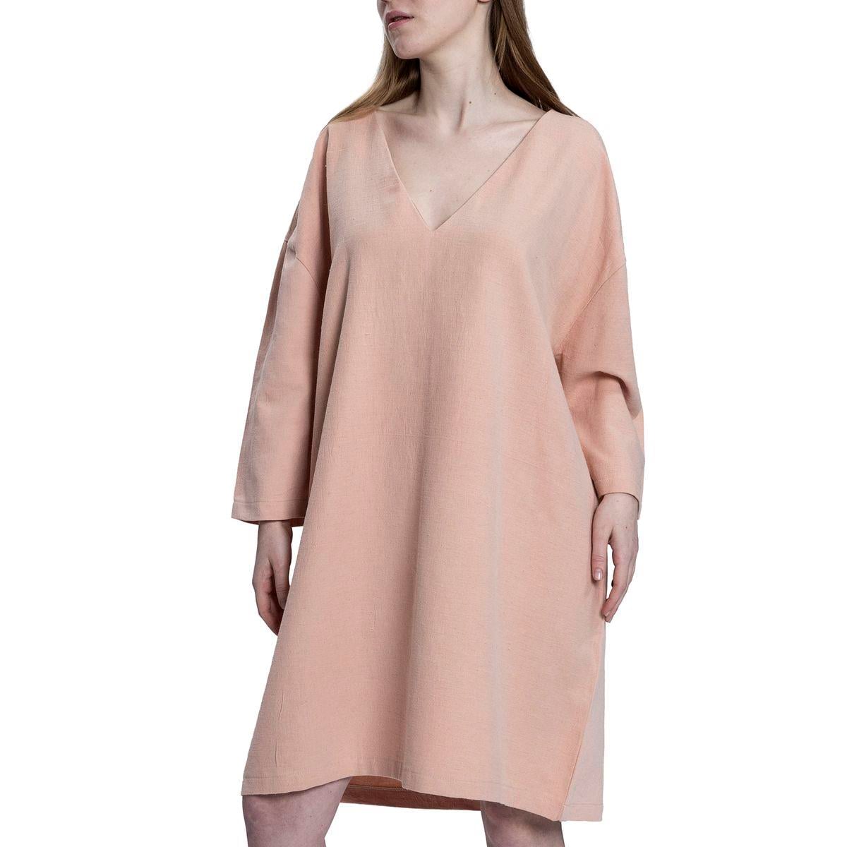 Stone Print Tasseled Dress Rose Pink