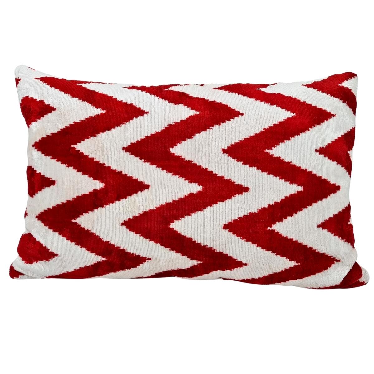 Cushion Cover İkat Ikat Cushion Cover Red Zıgzag
