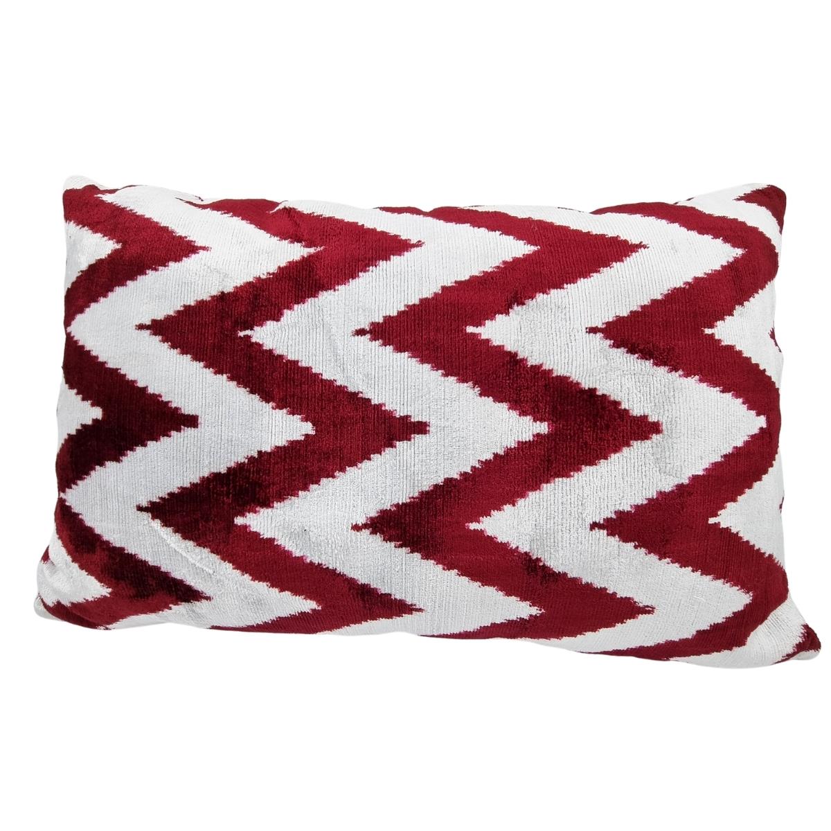 Cushion Cover İkat Ikat Cushion Cover Bordeoux Zıgzag