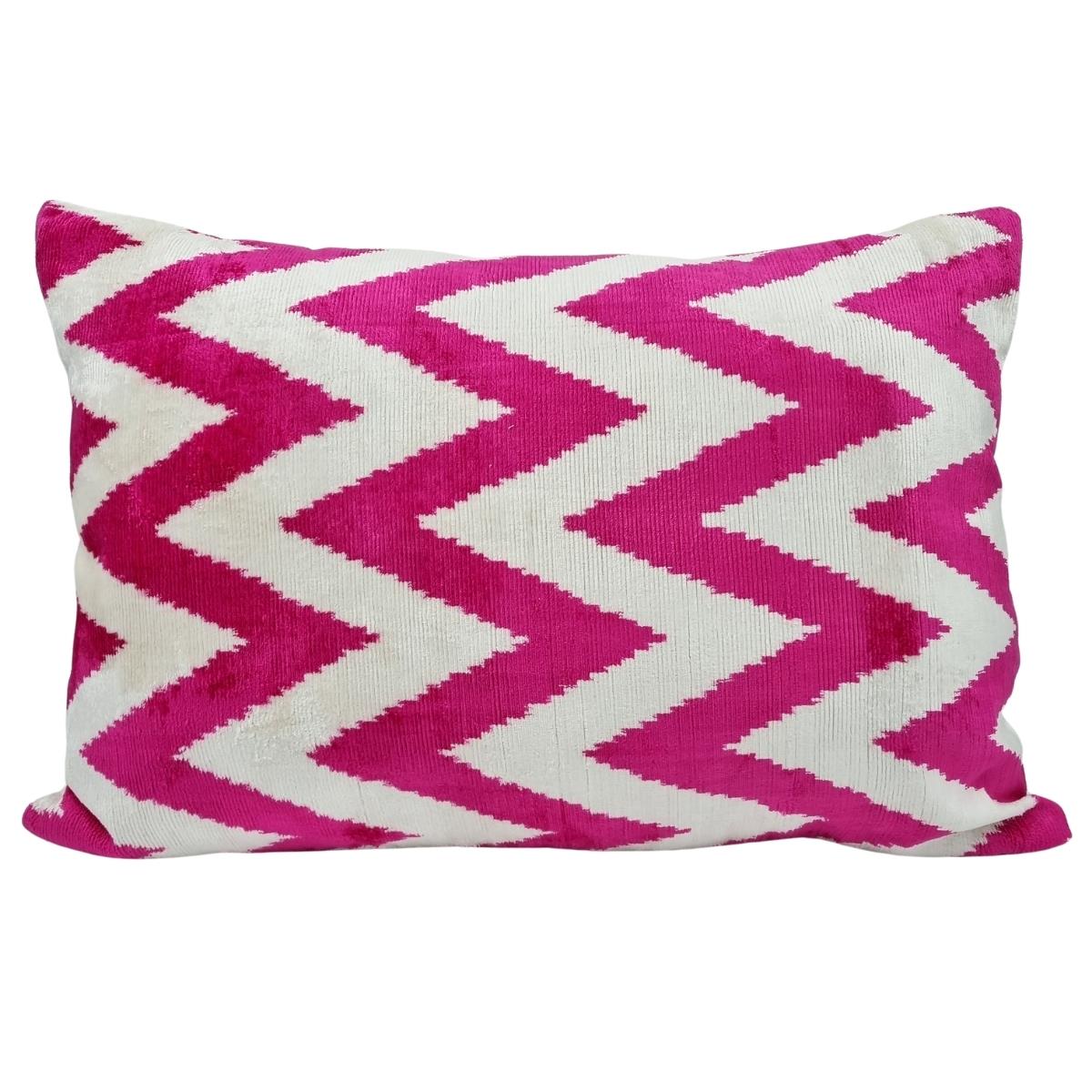Cushion Cover İkat Ikat Cushion Cover Fuschia Zıgzag