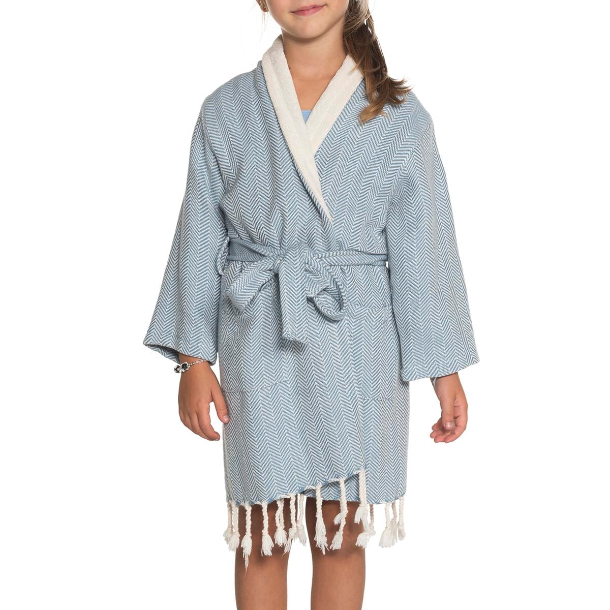 Zigzag Kids Bathrobe Air Blue
