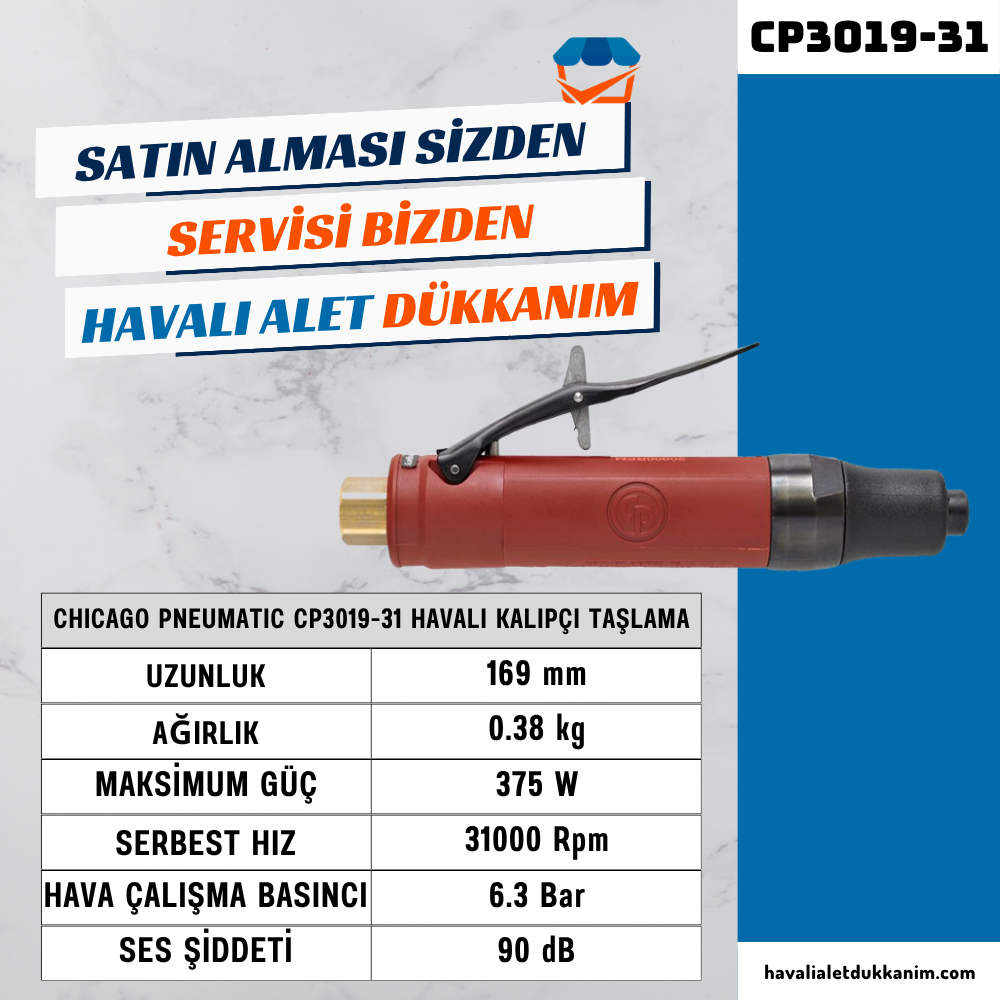 Chicago Pneumatic CP3019-31 Havalı Kalıpçı Taşlama 1/4