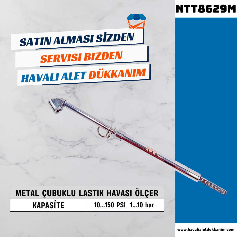 NT Tools NTT8629M Metal Çubuklu Lastik Havası Ölçer