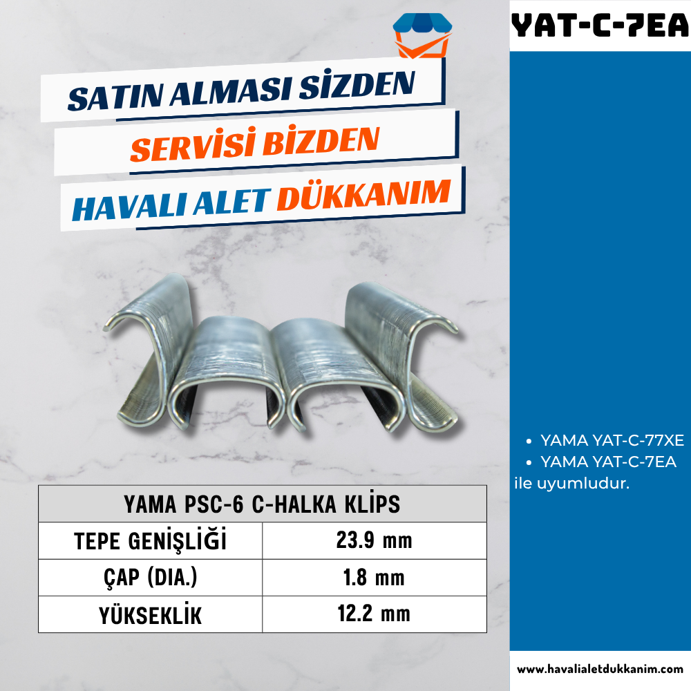 YAMA PSC-6 C-Halka Klips 24 x 12.2 mm 10.000 Adet/Kutu