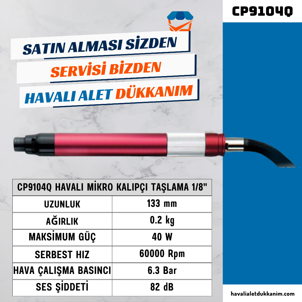 Chicago Pneumatic CP9104Q Havalı Mikro Kalıpçı Taşlama 1/8