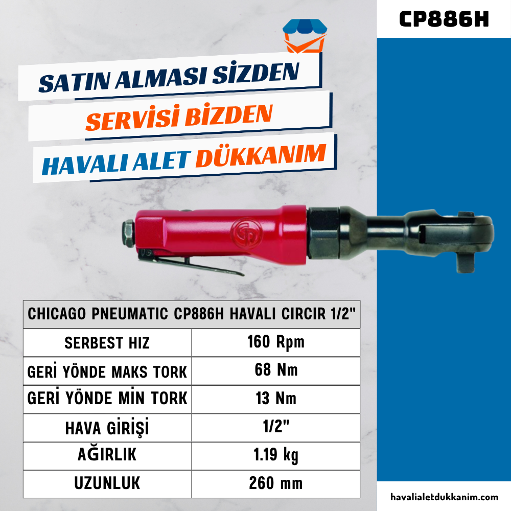 Chicago Pneumatic CP886H Havalı Cırcır 1/2