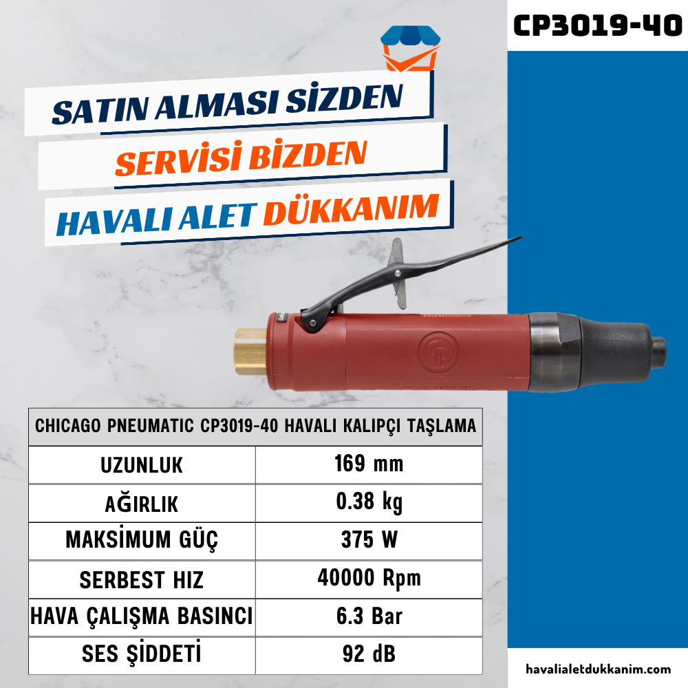 Chicago Pneumatic CP3019-40 Havalı Kalıpçı Taşlama 1/4