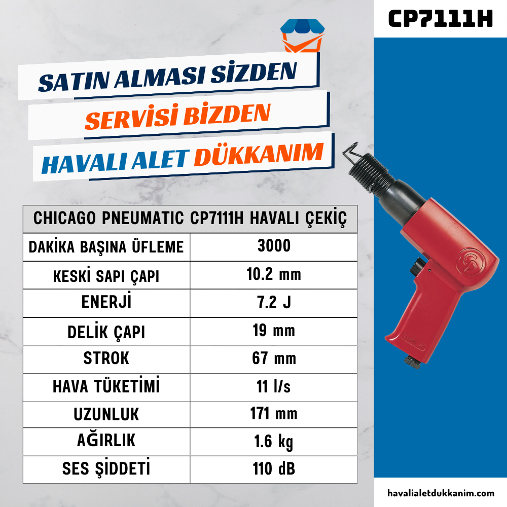 Chicago Pneumatic CP7111H Havalı Çekiç 10.2 mm