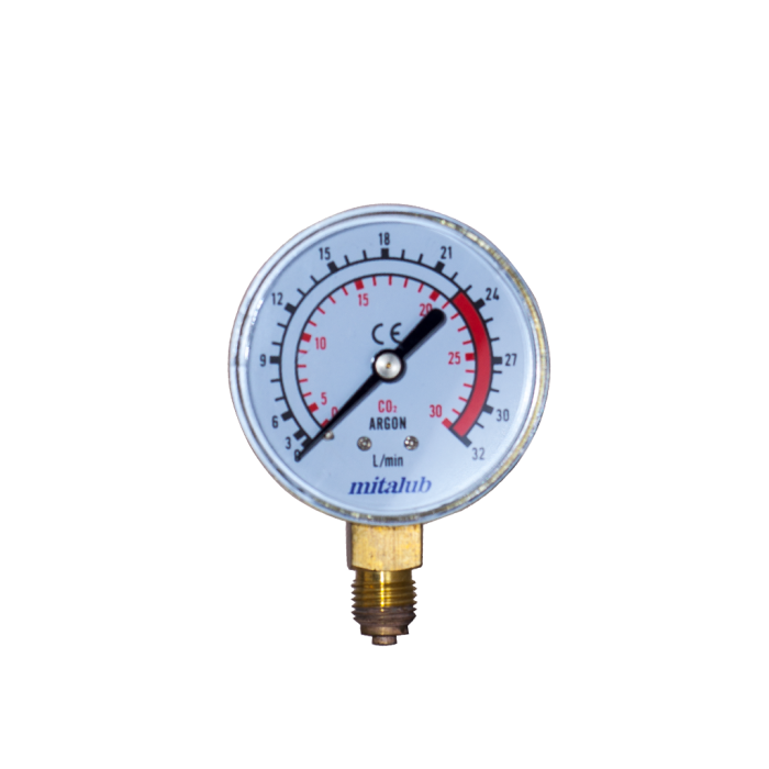 63 mm. 32 Lt/dk Argon Saati Alttan Manometre