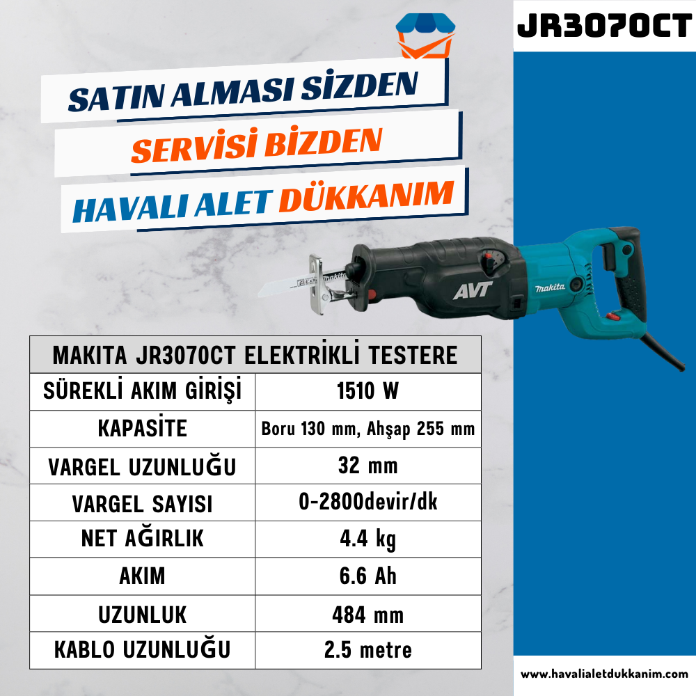 Makita JR3070CT Elektrikli Tilki Kuyruğu Testere