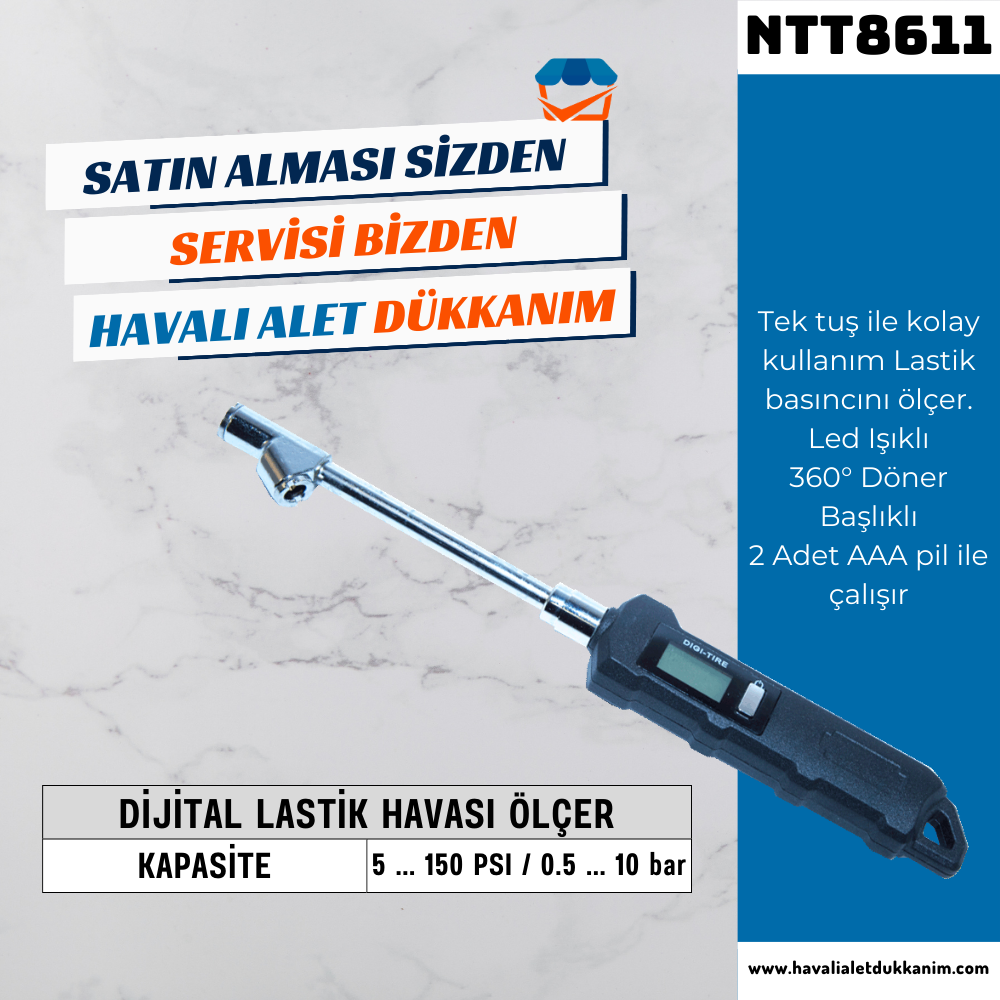 NT Tools NTT8611 Dijital Lastik Havası Ölçer
