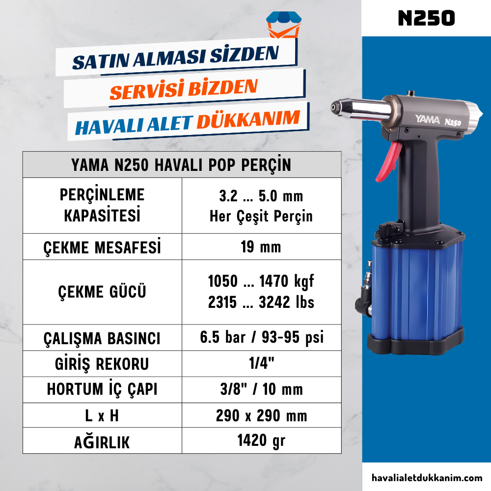 YAMA N250 Havalı Pop Perçin 5.0 mm