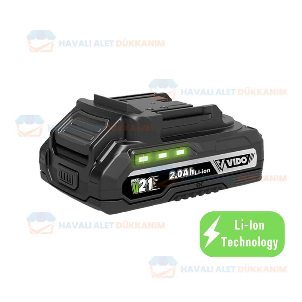 Akü-Batarya ve Şarj AdaptörüVIDO WD119120210 2.0AH Li-Ion Batarya 21V