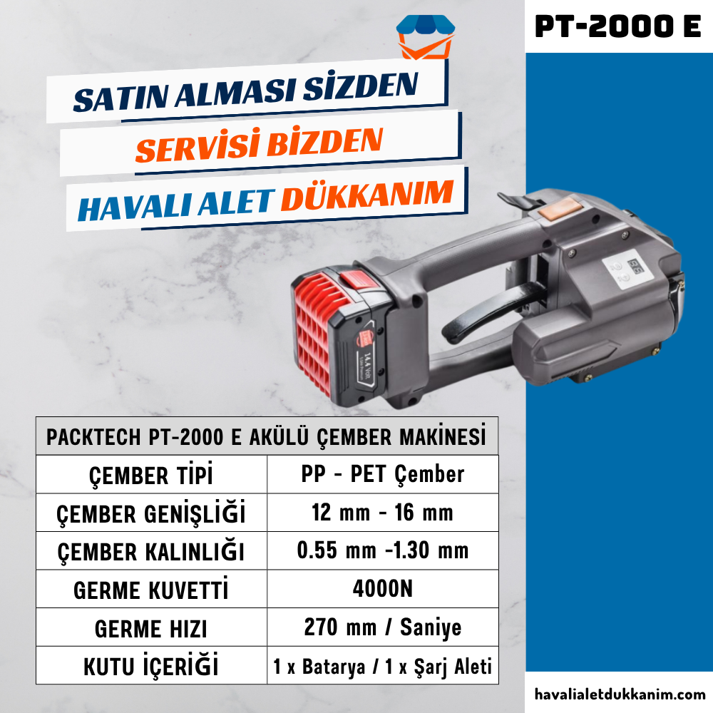 PACKTECH PT-2000 E Akülü Çember Makinesi