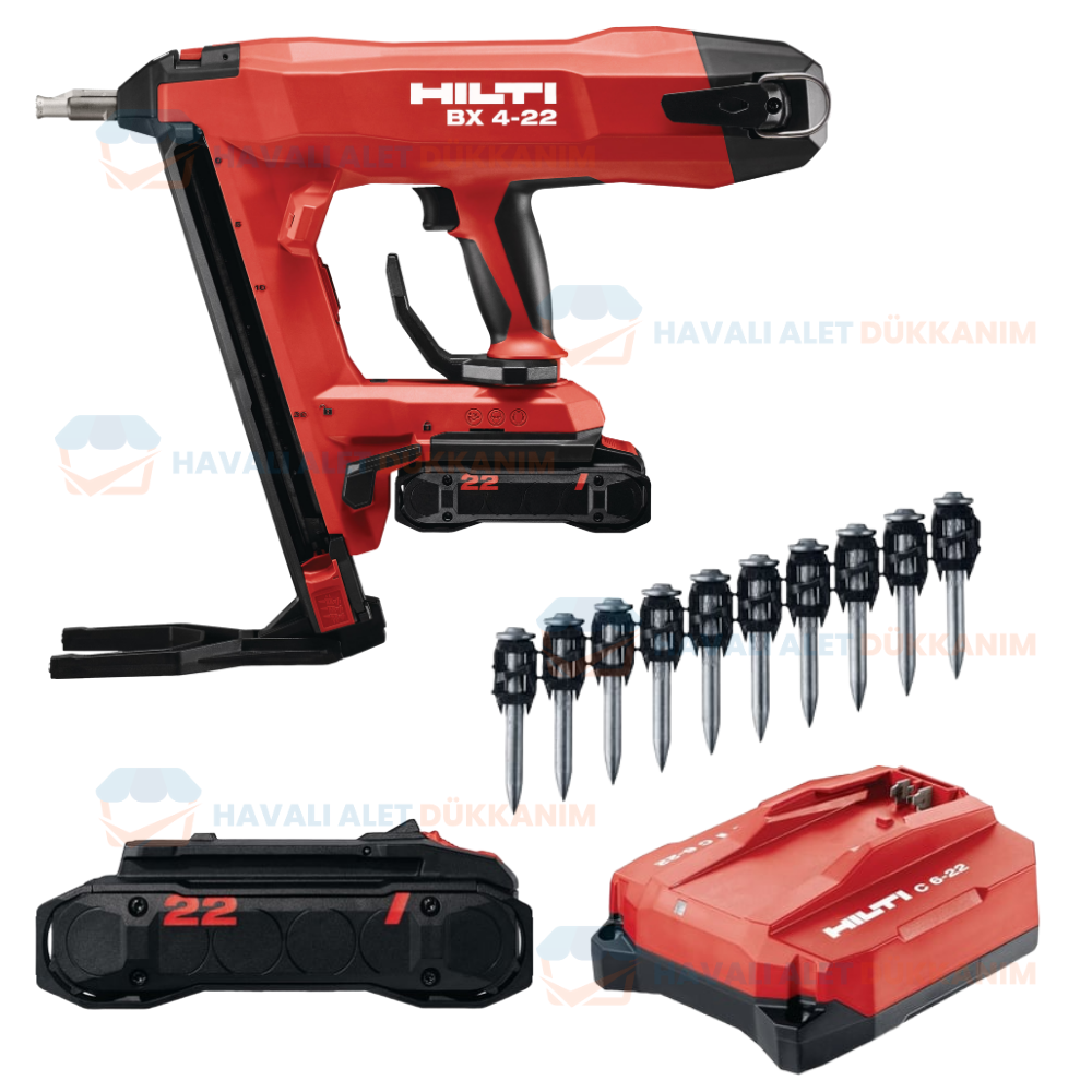 Hilti BX 4-22 Akülü Beton Çivi Çakma Tabancası ve 6000 Adet Çivi