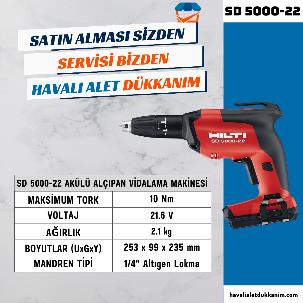 HILTI SD 5000-22 Akülü Alçıpan Vidalama Makinesi
