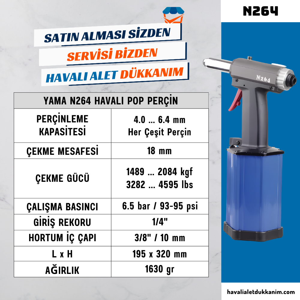 YAMA N264 Havalı Pop Perçin 6.4 mm
