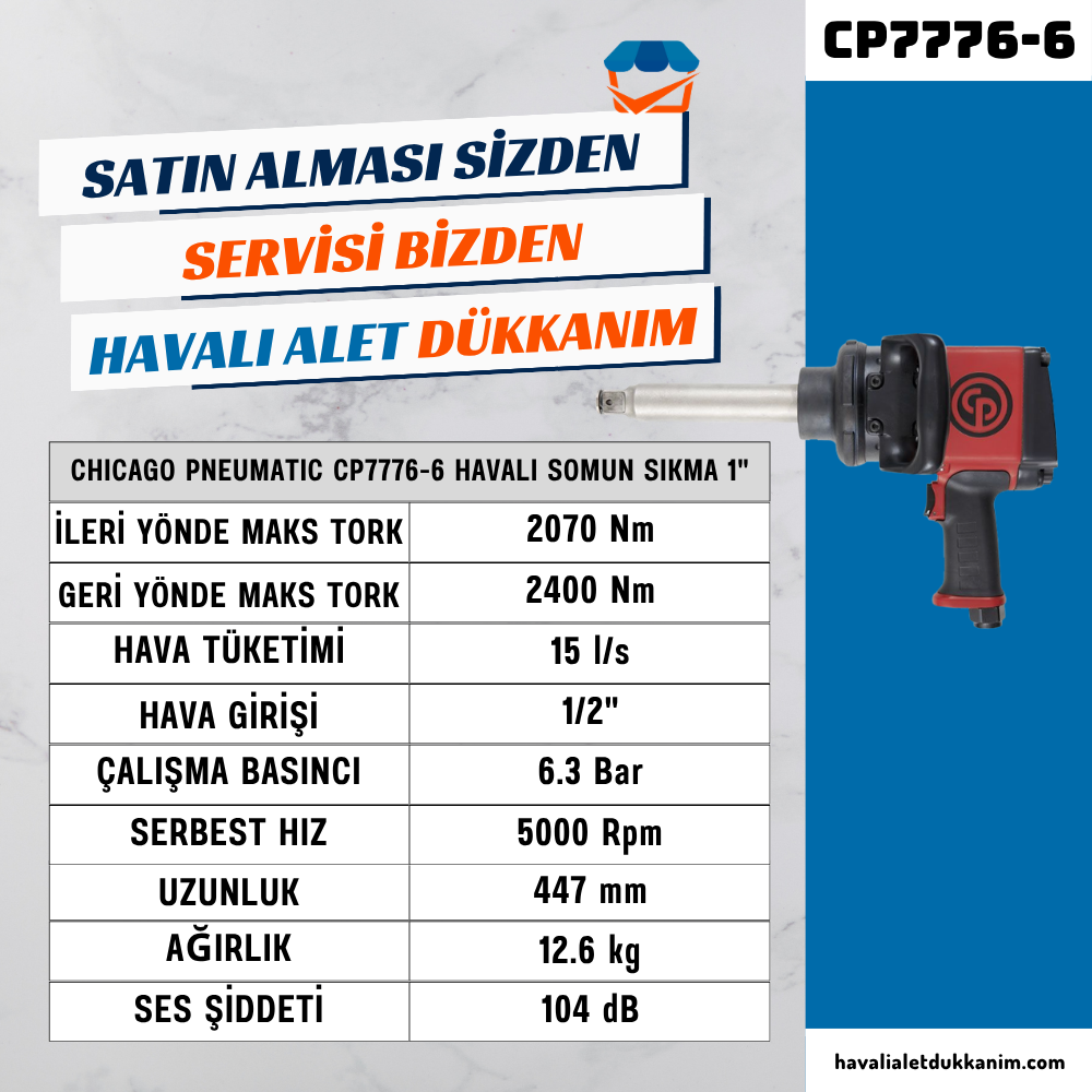 Chicago Pneumatic CP7776-6 Havalı Somun Sıkma 1