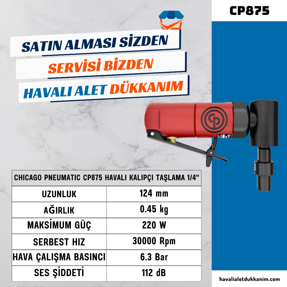 Chicago Pneumatic CP875 Havalı Kalıpçı Taşlama 1/4