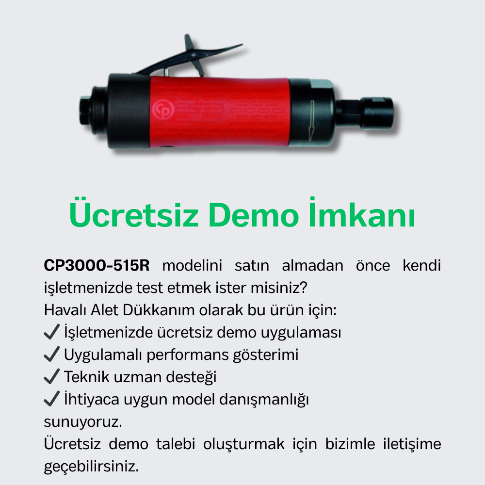 Chicago Pneumatic CP3000-515R Havalı Kalıpçı Taşlama 1/4