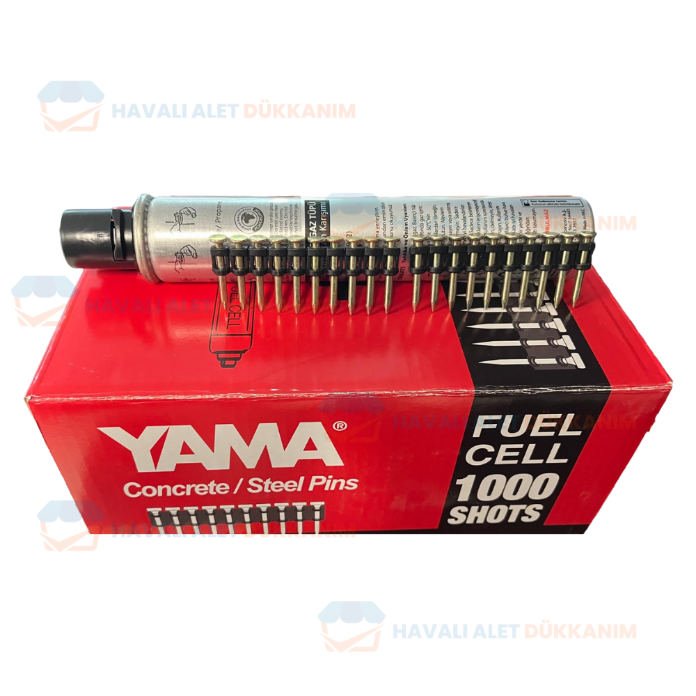 YAMA PCS2727G Gazlı Tabanca Beton Çivisi 27 mm 1000 Adet + Gaz