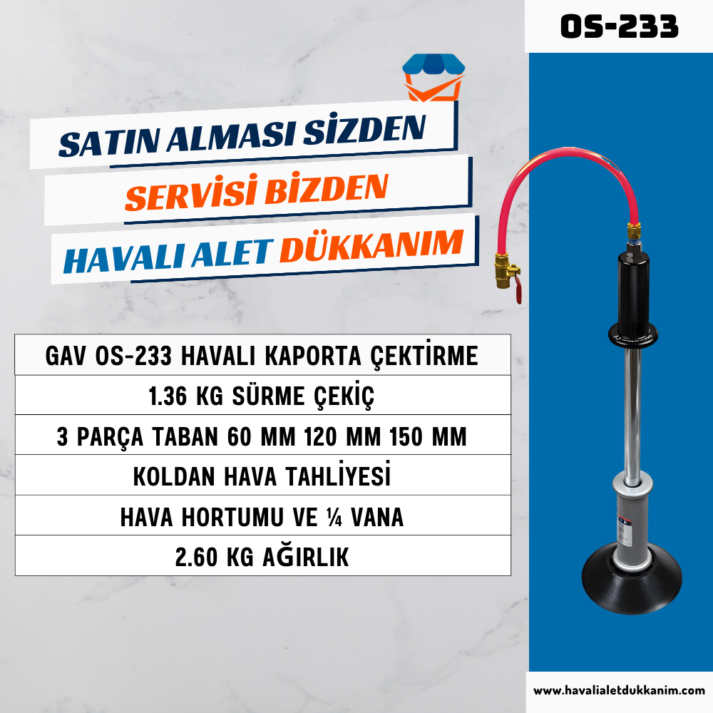 GAV OS-233 Havalı Kaporta Çektirme