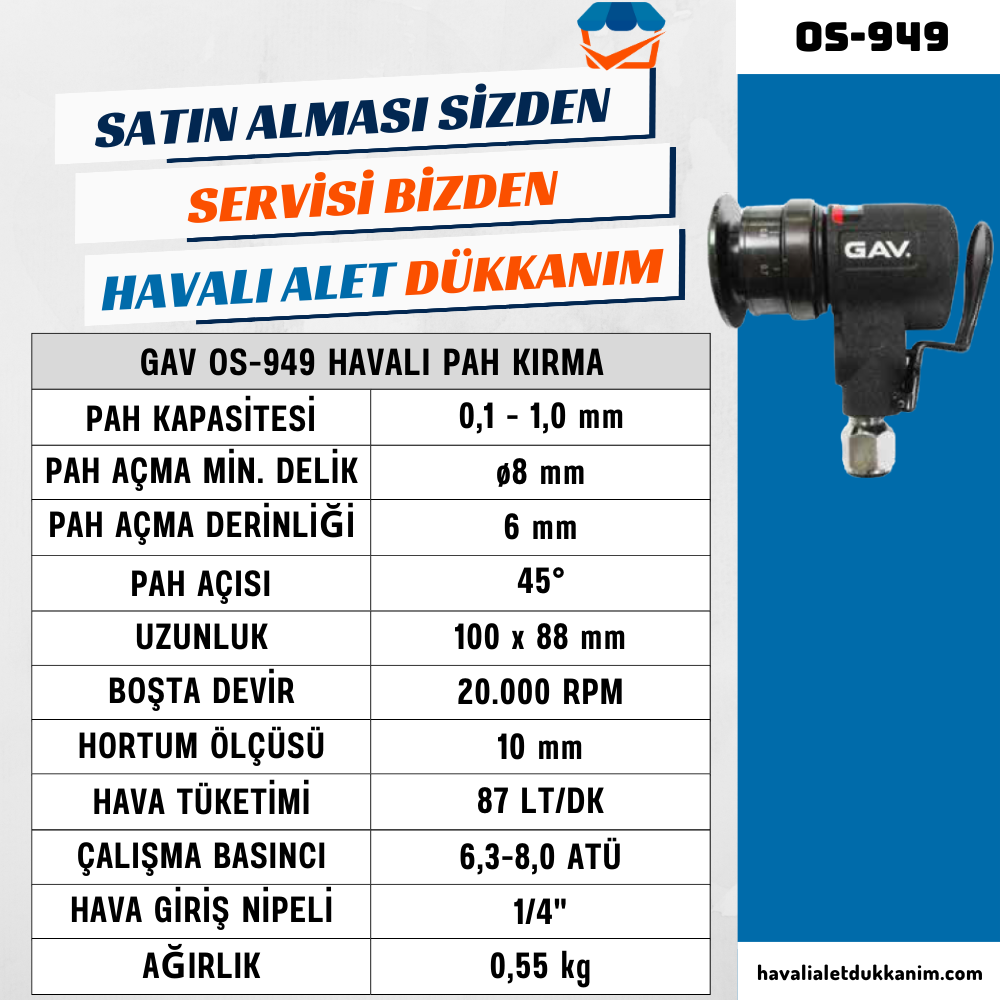 GAV OS-949 Havalı Pah Kırma