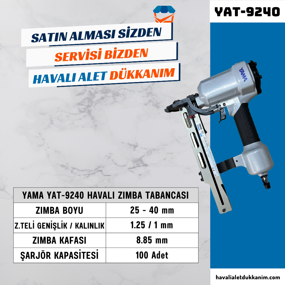 YAMA YAT-9240-GM215 Havalı Zımba Tabancası 25-40 mm