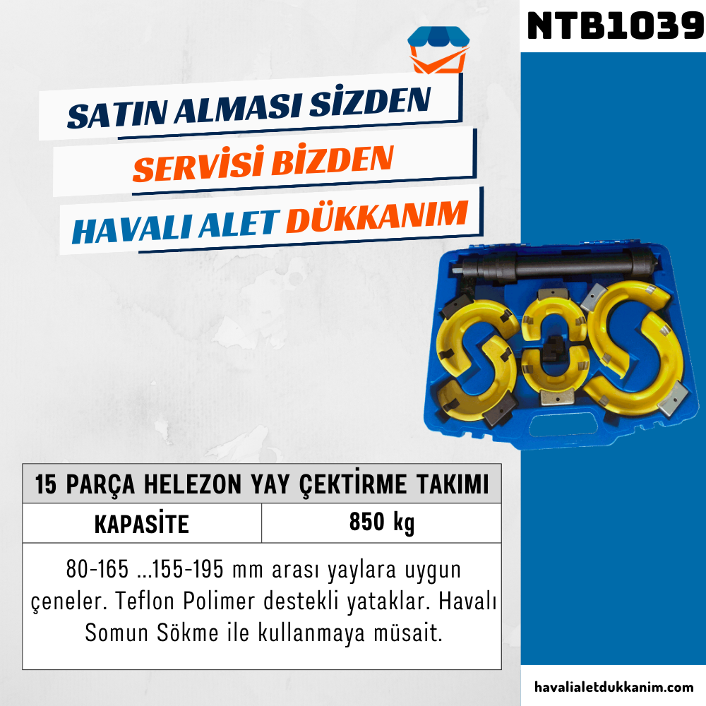 NT Tools NTB1039 15 Parça Helezon Yay Çektirme Takımı