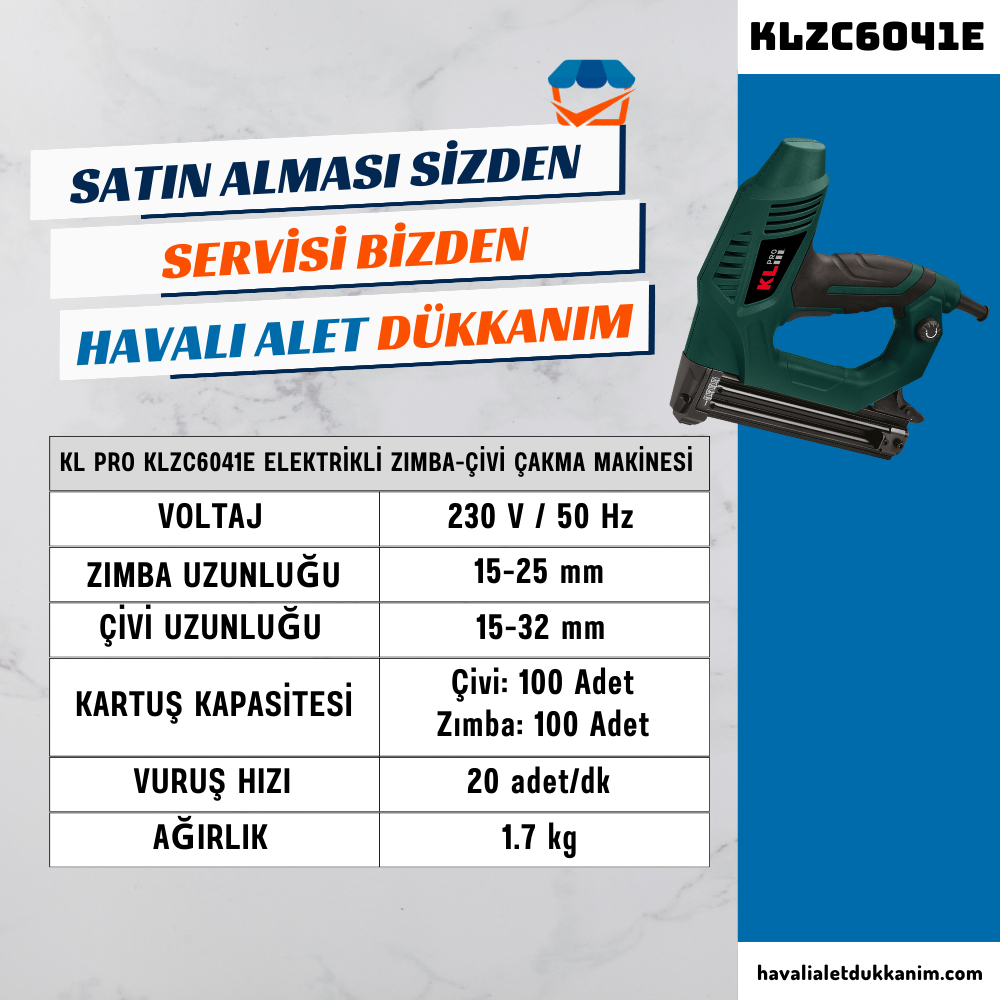 KL PRO KLZC6041E Elektrikli Zımba-Çivi Çakma Makinesi