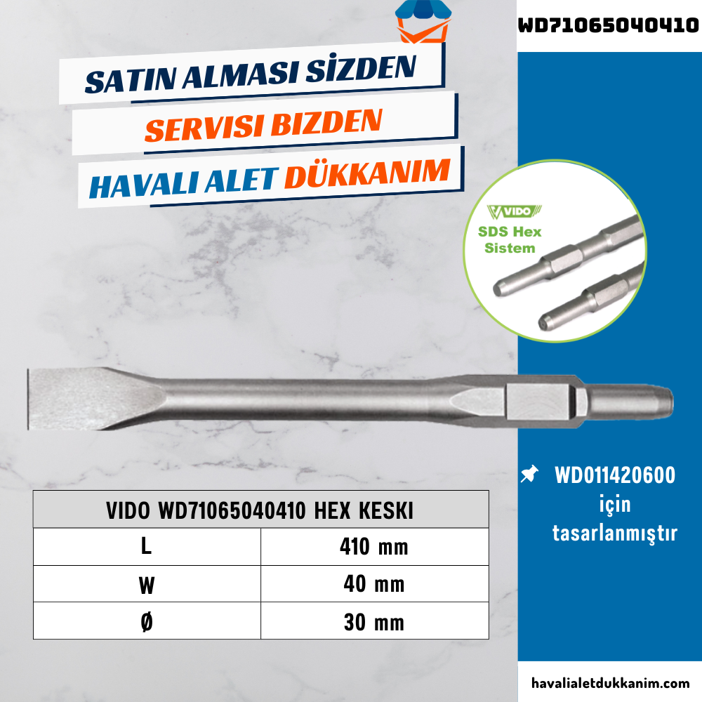 VIDO WD71065040410 HEX Keski 410 mm