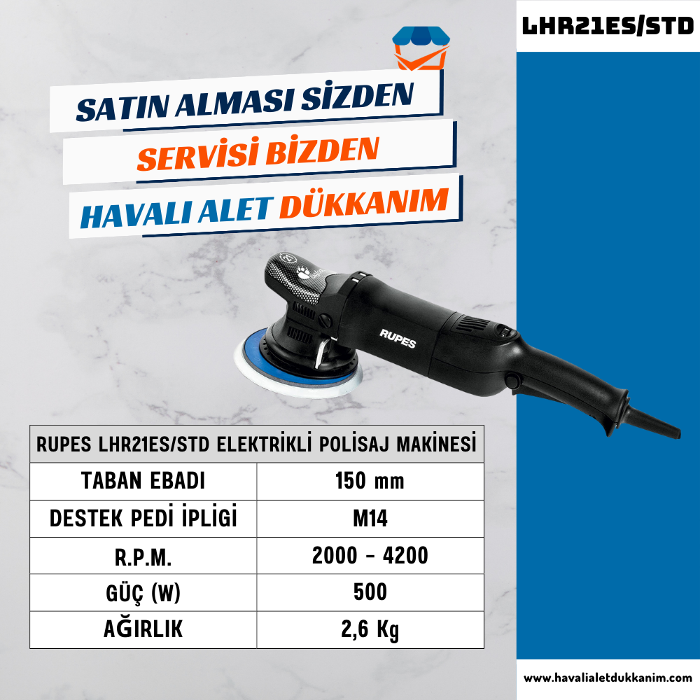 RUPES LHR21ES/STD Elektrikli Polisaj Makinesi 150 mm