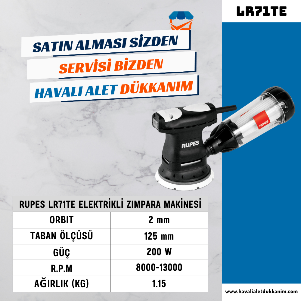 RUPES LR71TE Elektrikli Zımpara Makinesi 125 mm