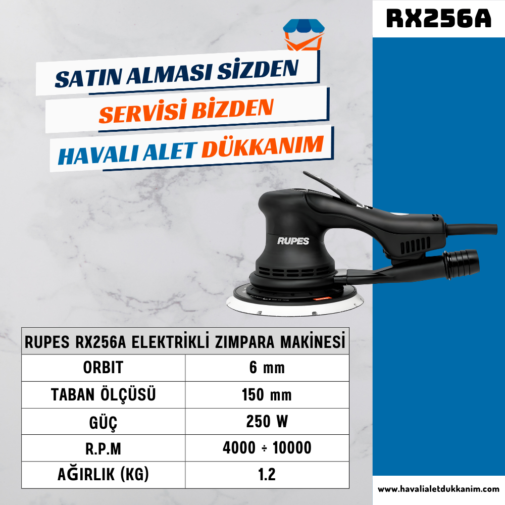 RUPES RX256A Elektrikli Zımpara Makinesi 150 mm