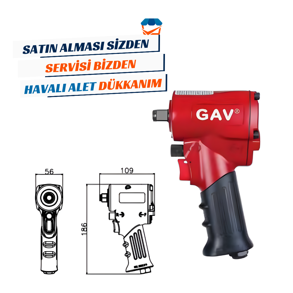 GAV AT-2712 Havalı Mini Somun Sökme 1/2