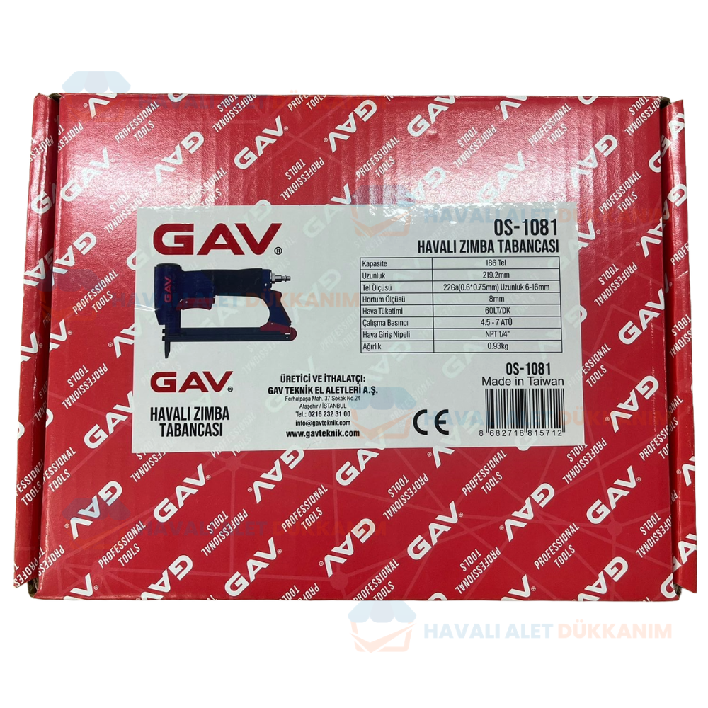 GAV OS-1081 Havalı Zımba Tabancası 6-16 mm